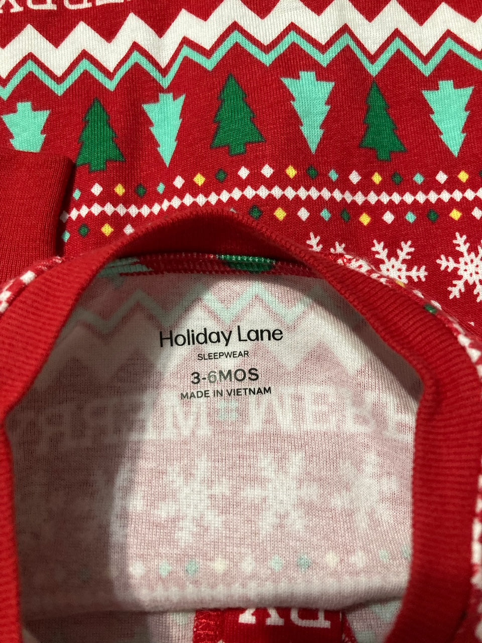 HOLIDAY LANE Festive holiday pajama children RED 3-6 MO