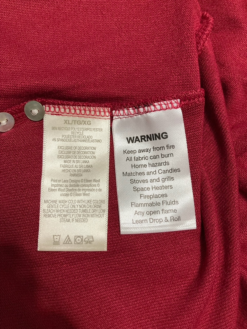 EILEEN WEST Soft and Cozy Dream Sweater Knit Long Sleeve SOLID RED CLARET XL