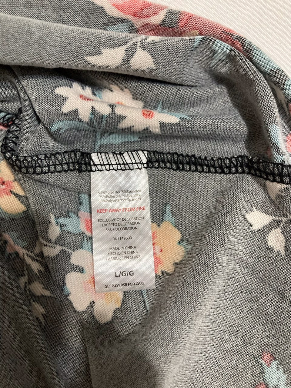 FLORA Pajama Set 2 Piece BLACK L