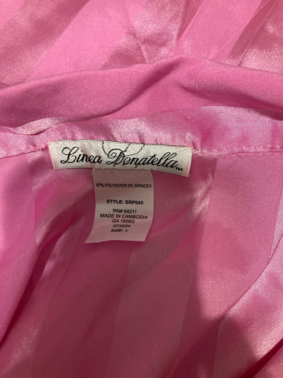 LINEA DONATELLA Marabou Feather Satin Pajama Set ROSE CHAUD L