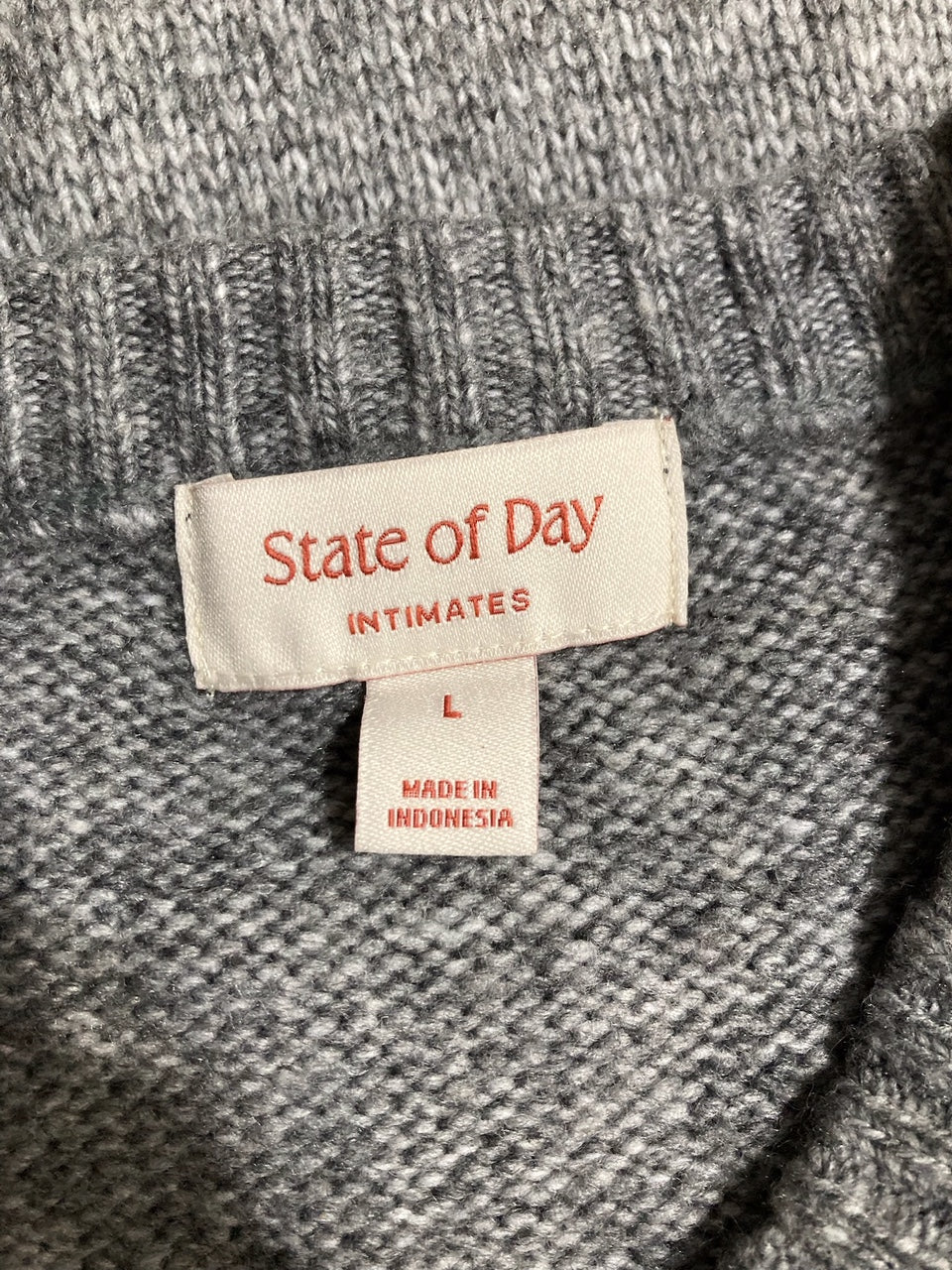 STATE OF DAY Indulge & Rest Sweater Loungewear Set GRAY L