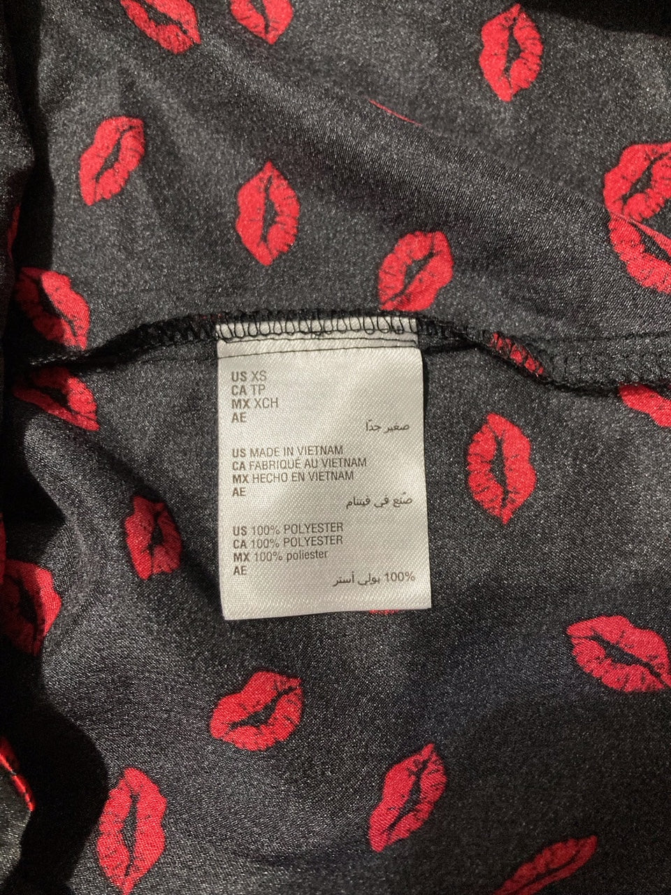 I.N.C Mommy & Me Matching Satin Notch Collar Pajama Top BLACK XS