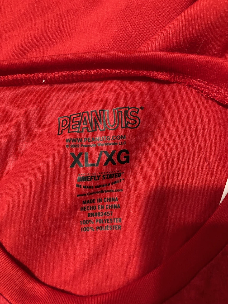 PEANUTS Snoopy Joe Cool Long Sleeve Sleep Shirt RED XL