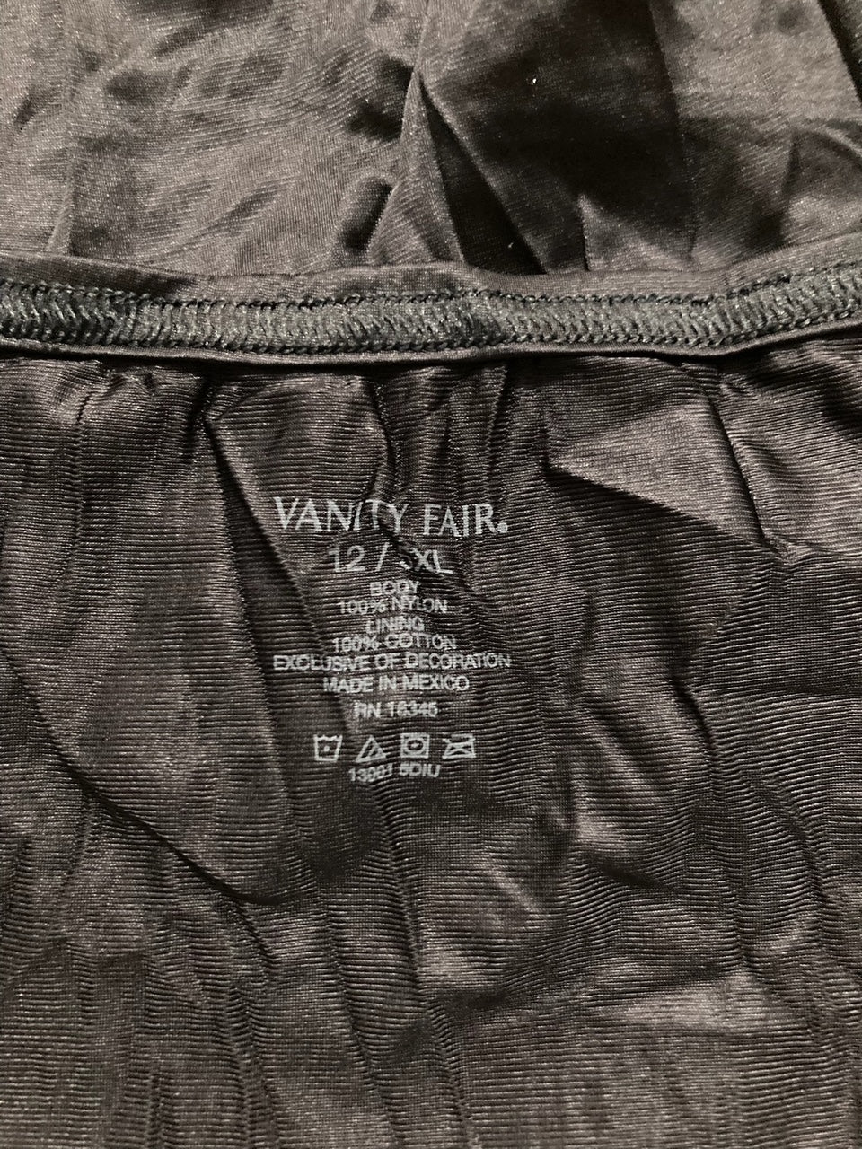 VANITY FAIR High Waisted Underwear MIDNIGHT BLACK 5XL