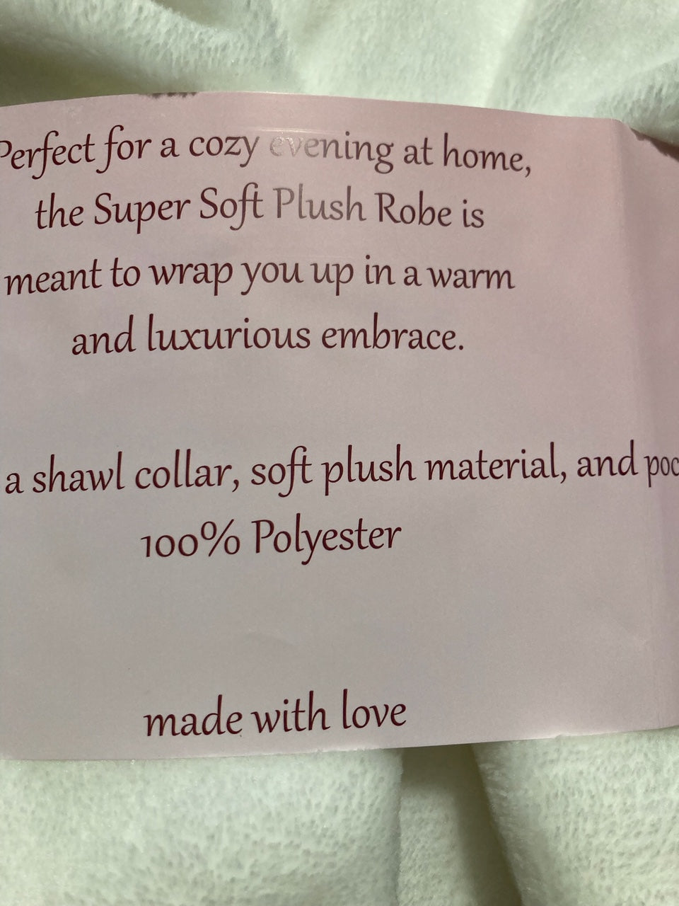 WHITE MARK Long Cozy Loungewear Belted Robe WHITE