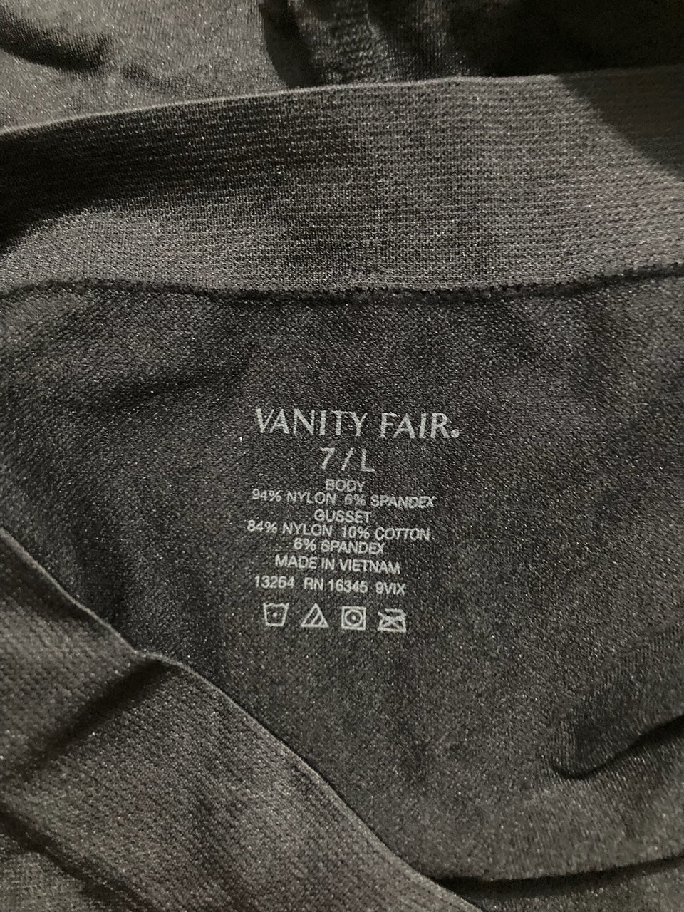 VANITY FAIR Smoothing Comfort Brief Panties MIDNIGHT BLACK L