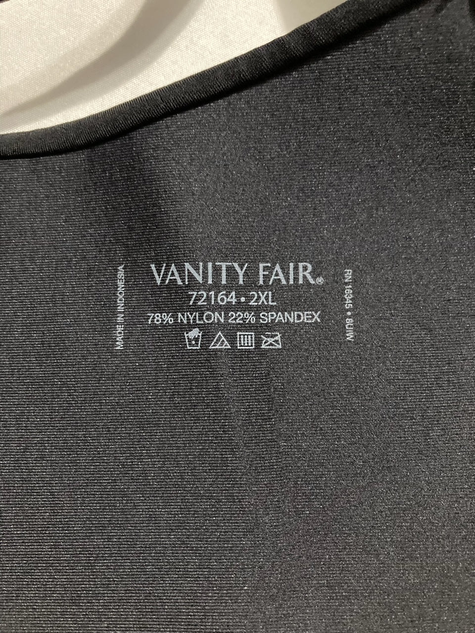 VANITY FAIR Beauty Back Smoothing Wireless Bra MIDNIGHT BLACK 2XL