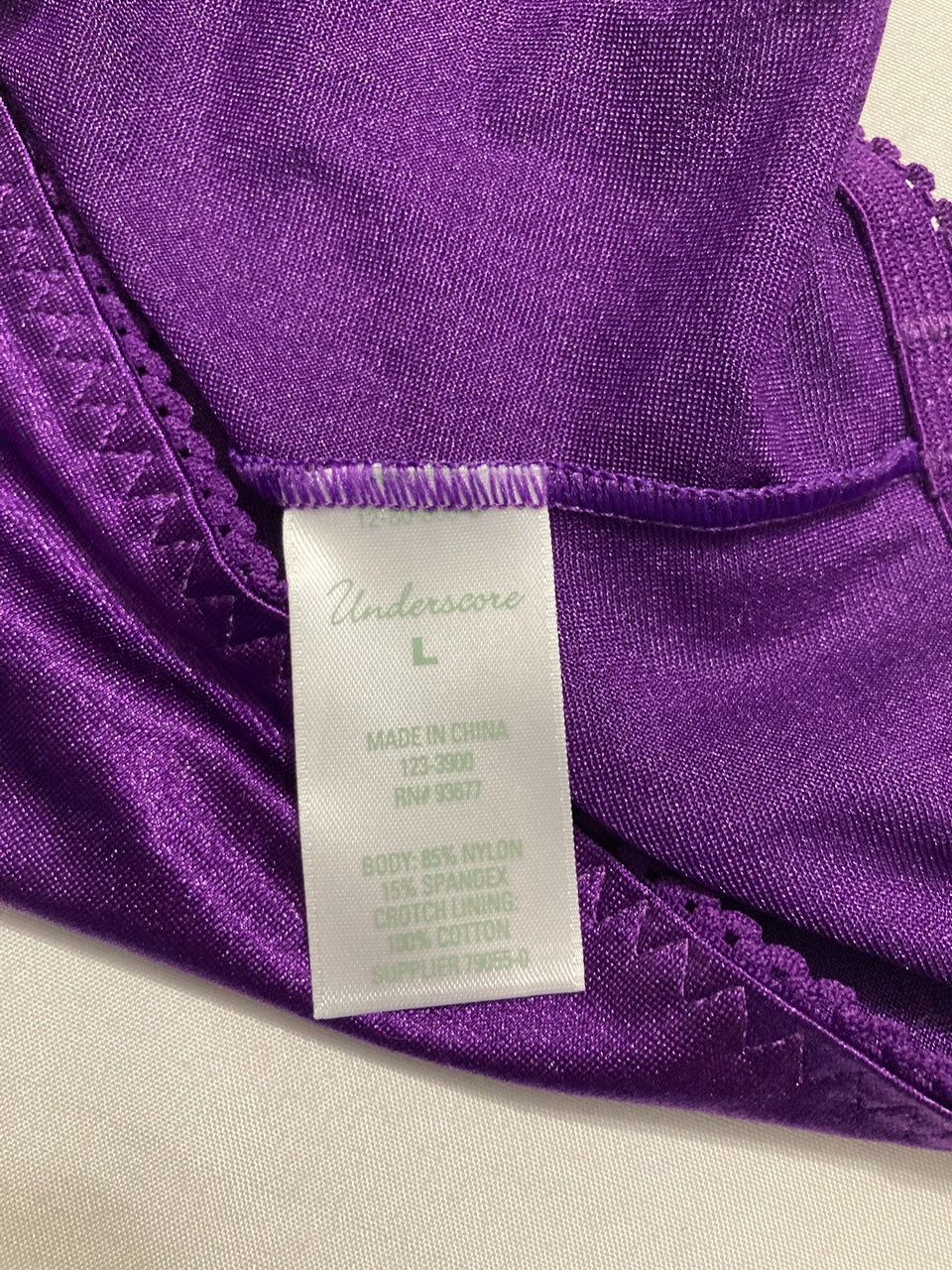 UNDERSCORE Rainbow Stretch Satin Control Briefs VIOLET L