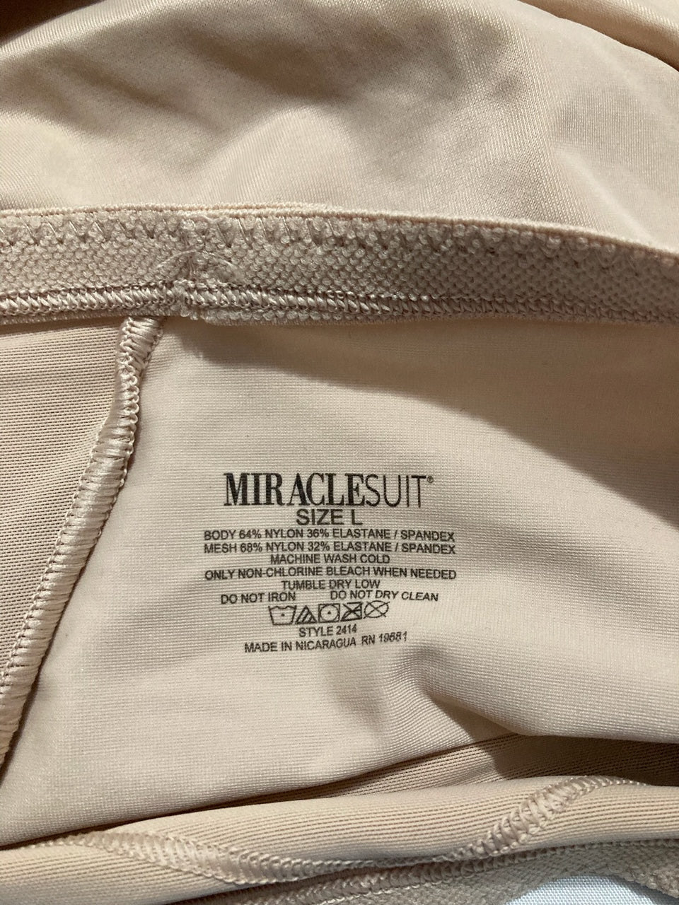 MIRACLESUIT Tummy Tuck Extra Firm Control Bike Shorts BEIGE L