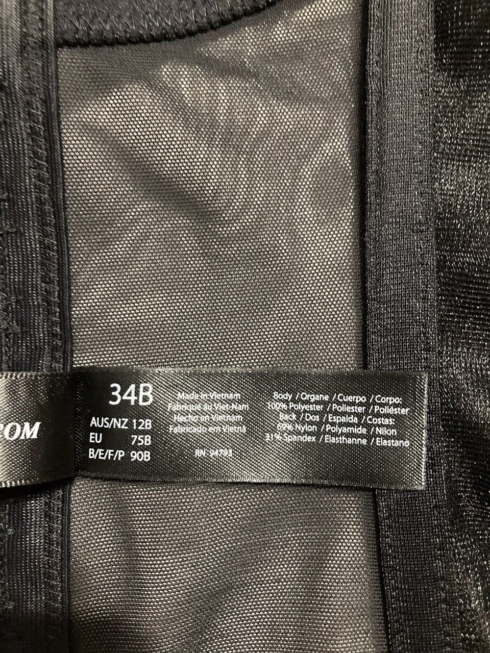 DOMINIQUE Backless Strapless Satin Longline Bustier Bridal Bra BLACK 34B