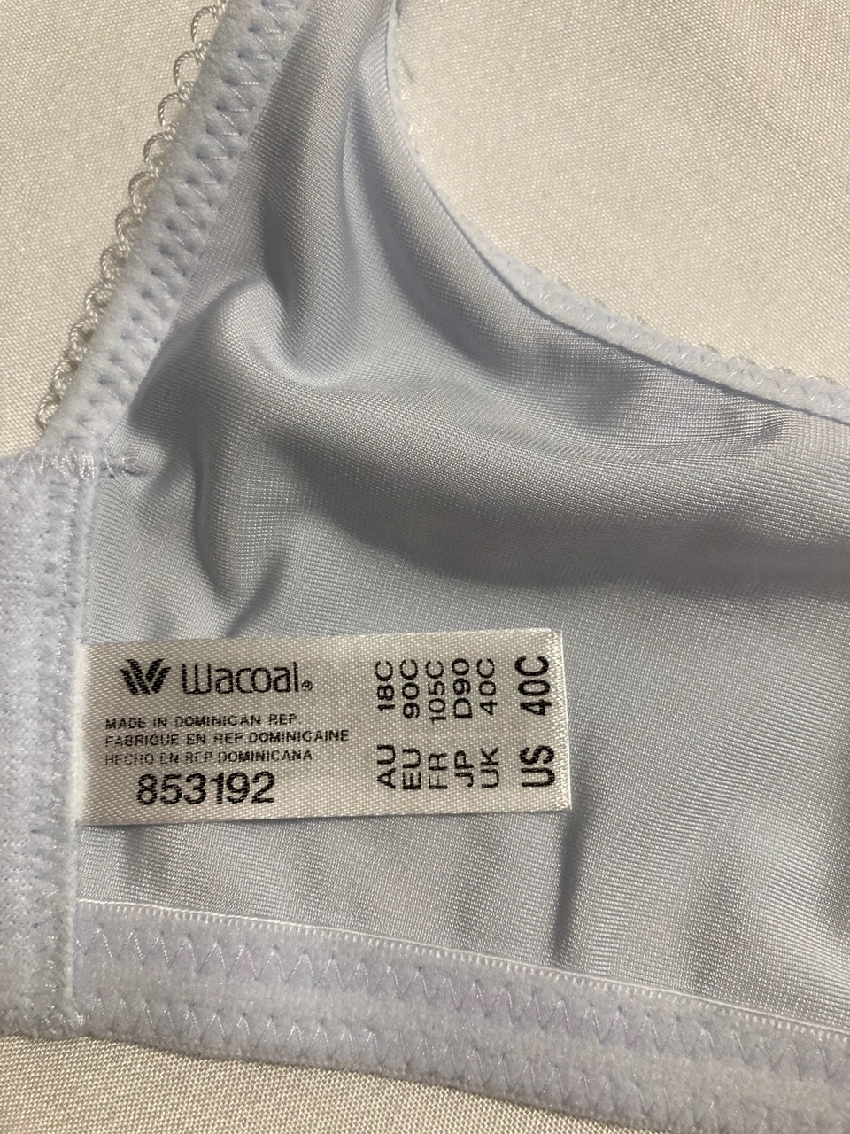 WACOAL Basic Beauty Lightly Padded Underwire Full Coverage T-Shirt Bra BLUE 40C