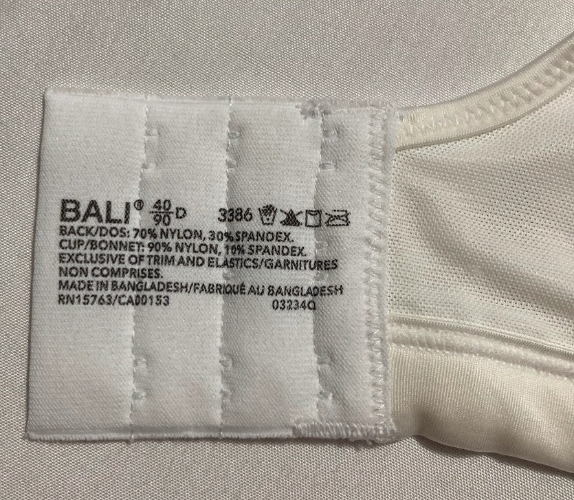 BALI One Smooth U Lace Minimizer Bra, Underwire Bras WHITE 40D