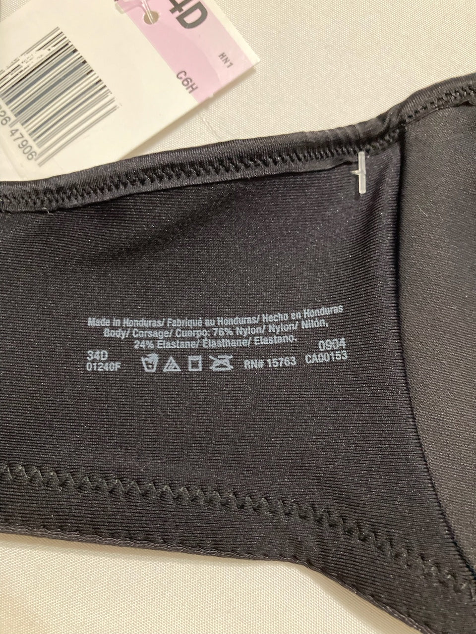 MAIDENFORM One Fab Fit Decadence Underwire Bra BLACK 34D