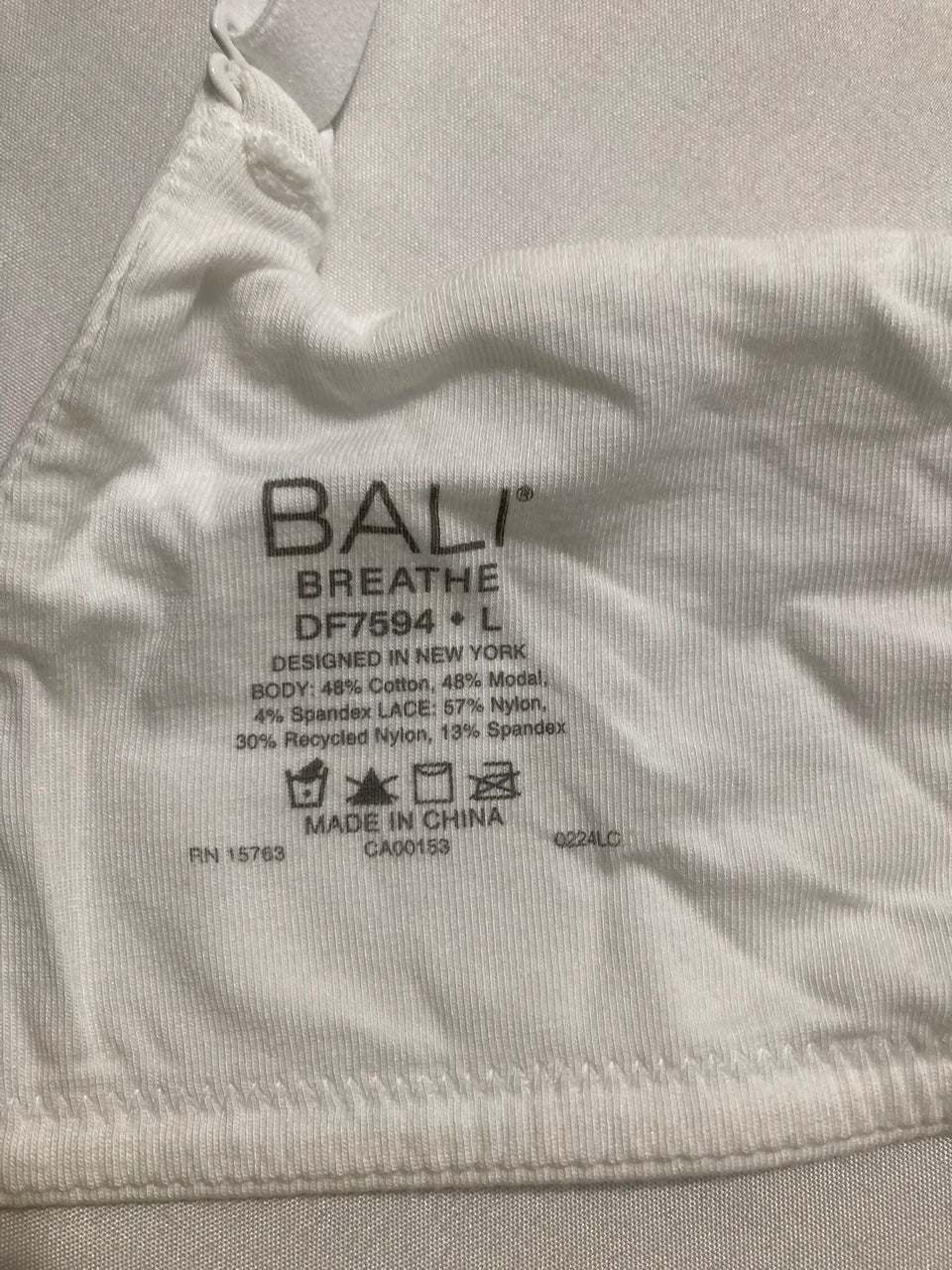 BALI Breathe Modal T-Shirt Bra, Breathable Wireless Bra WHITE L