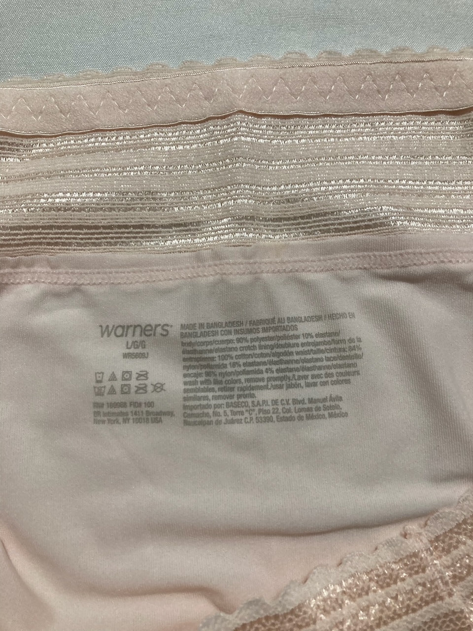 WARNER'S Dig-free Comfort Waist With Lace Microfiber Hipster ROSEWATER L