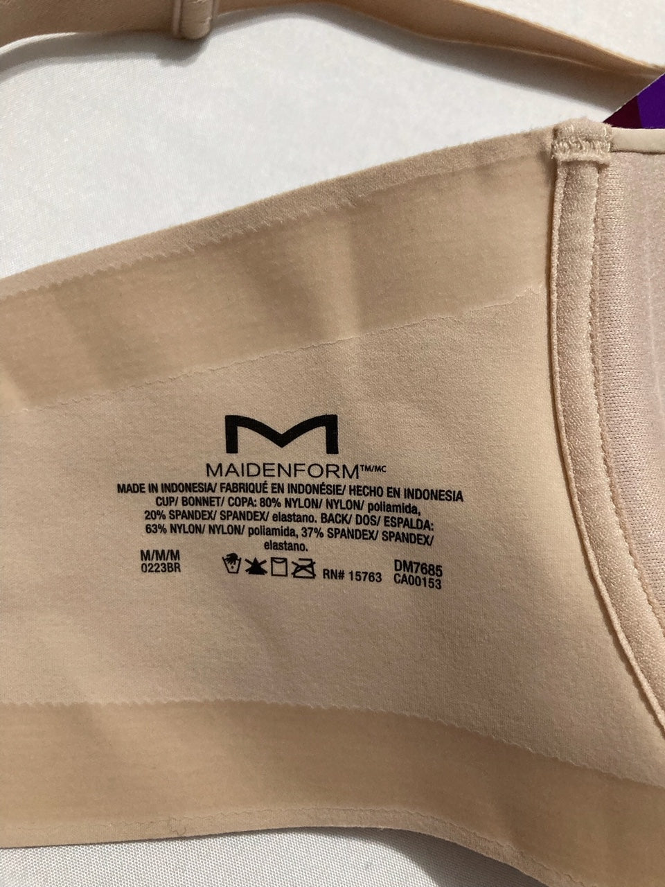 MAIDENFORM Pure Comfort Strapless, Stay-put Wireless ALMOND M