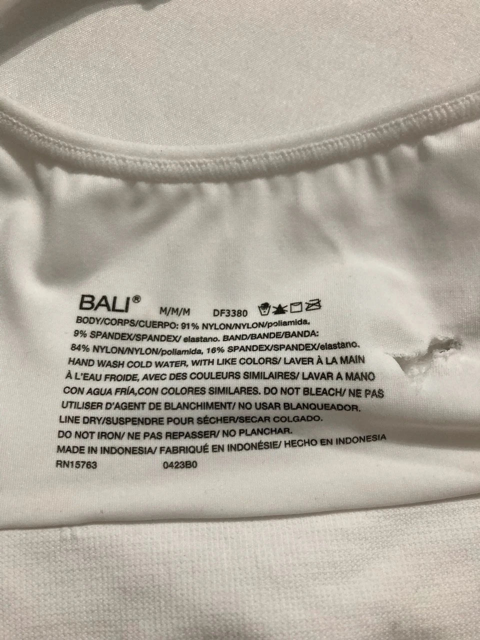 NWD BALI Wireless Bra Comfort Revolution Modern Seamless Bras WHITE M