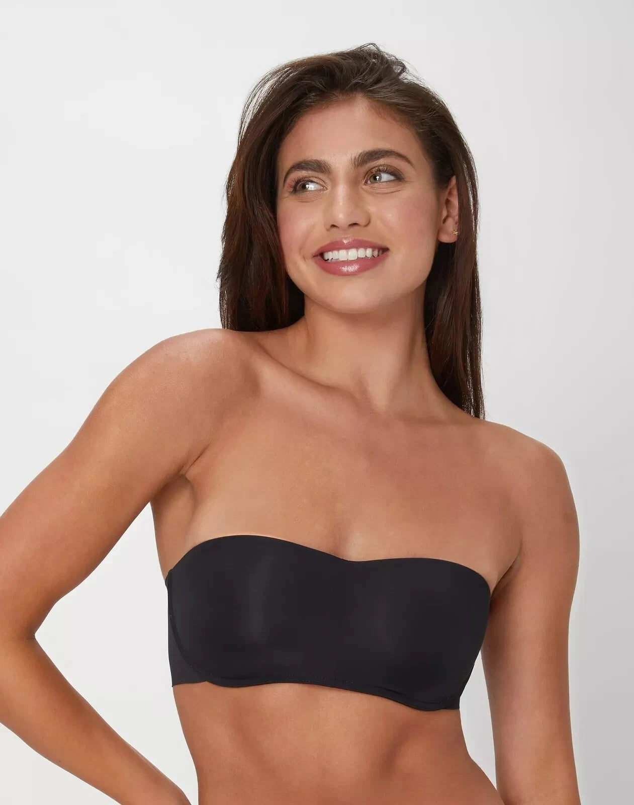 NWD MAIDENFORM Women's Pure Comfort Wireless Strapless Bandeau Bra BLACK L