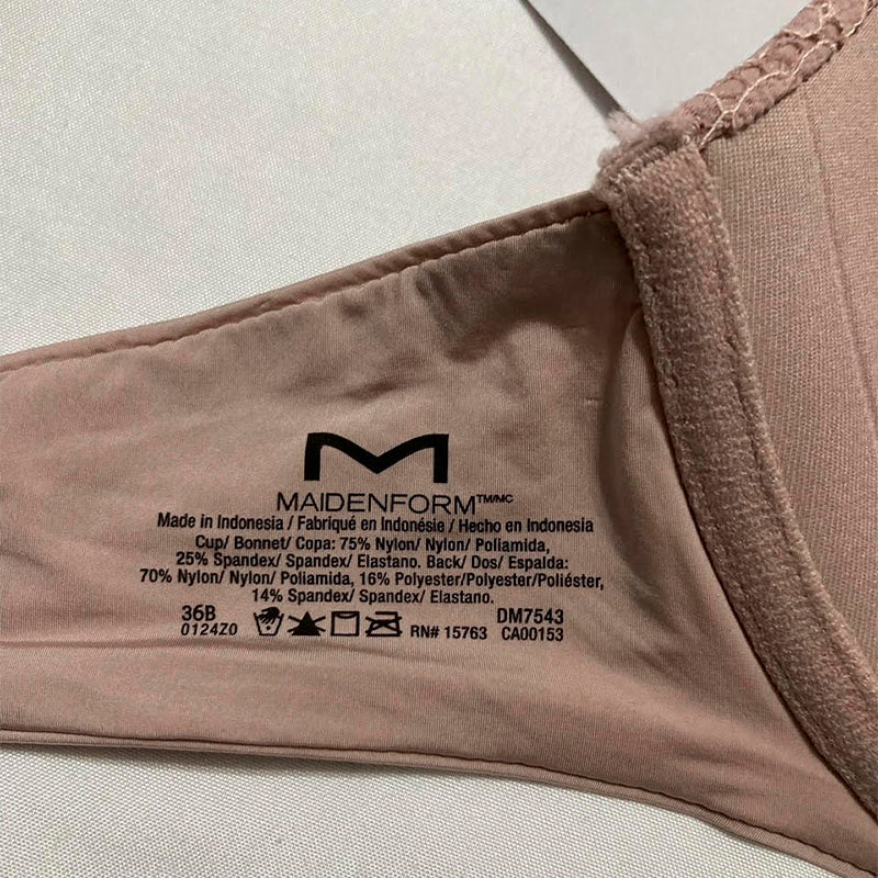 Maidenform Underwire One Fab Fit Demi T-Shirt Convertible Bra, Sandshell, 36B