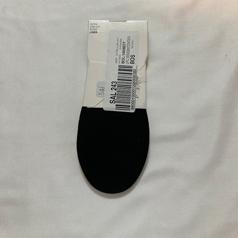 Hue Socks 2 Pairs Ultra Low Cut Sleek Liner Nude And Black S/M