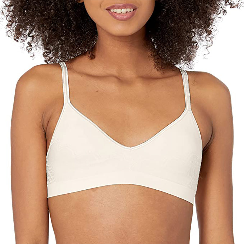 Hanes Ultimate Wireless Bra with Soft Seamless Bra with Convertible Straps Nude M