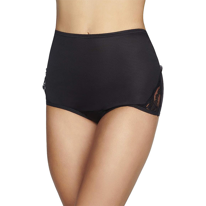 Vanity Fair Perfectly Yours High Waisted Brief Panties Lace Black 10