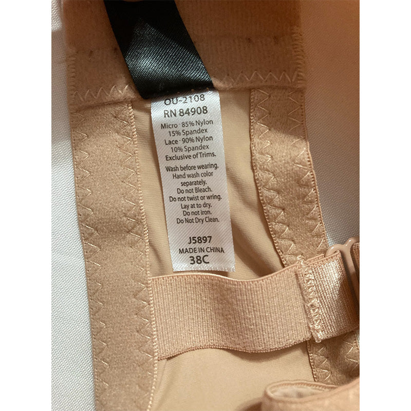 Jezebel Full Figure Lace Cradle Underwire Bra Beige 38C