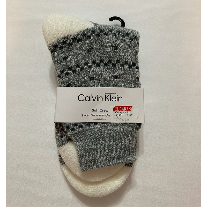 Calvin Klein Soft Crew Socks Grey One Size