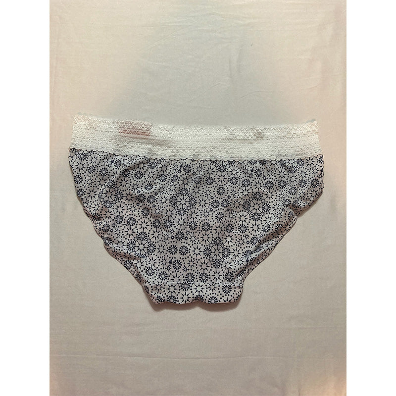 Warner's No Pinching Dig-Free Comfort Waist with Lace Hipster Blue Star Print 2XL