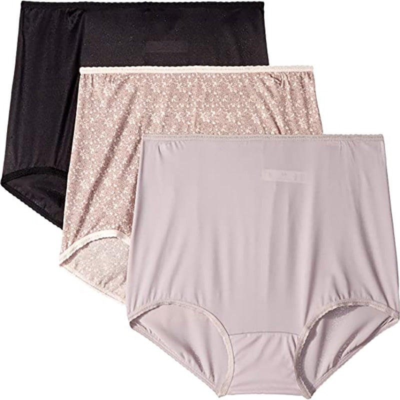 Bali Skimp Skamp Brief 3-Pair Pink/Steel/Black M