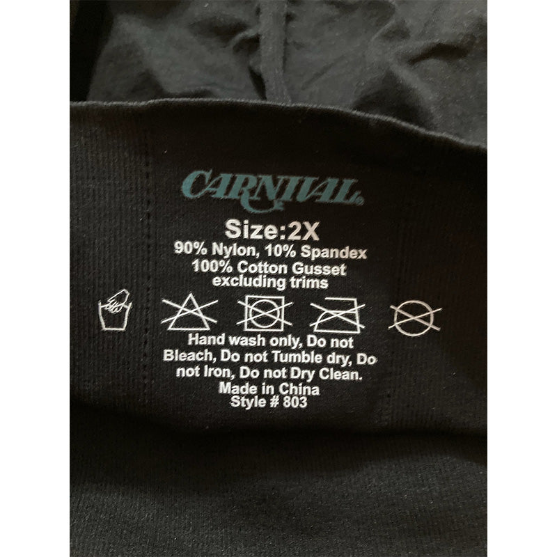 Carnival Mid Waist Control Thigh Leg, Black 2XL