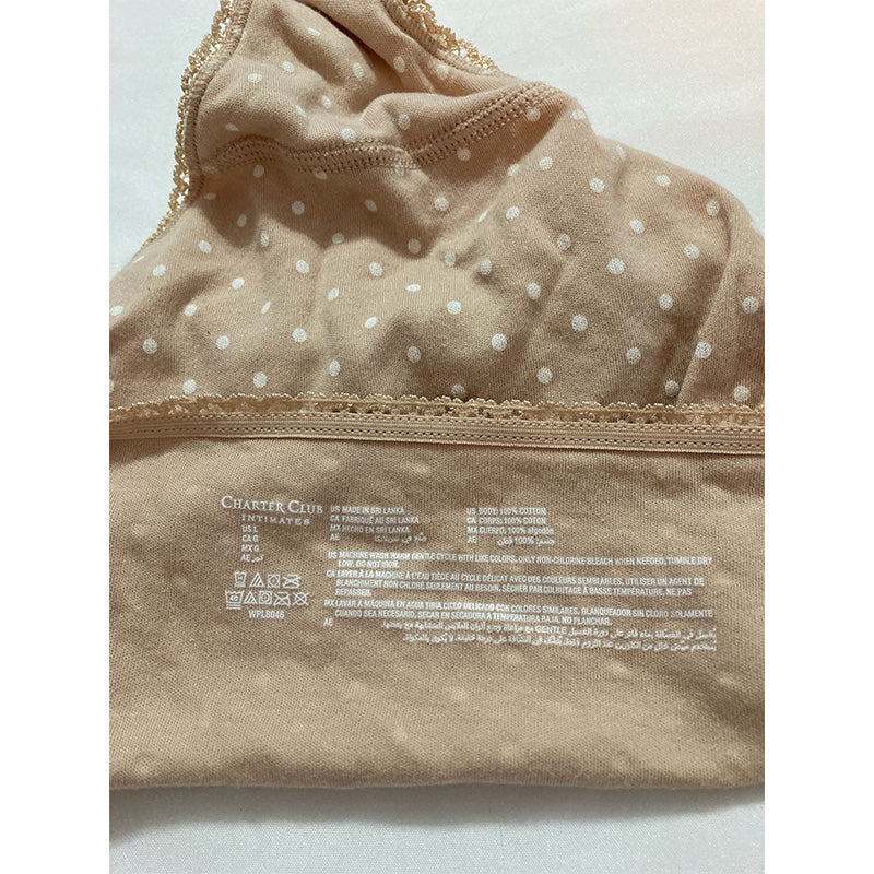Charter Club Everyday Cotton Bikini Almond Latte L