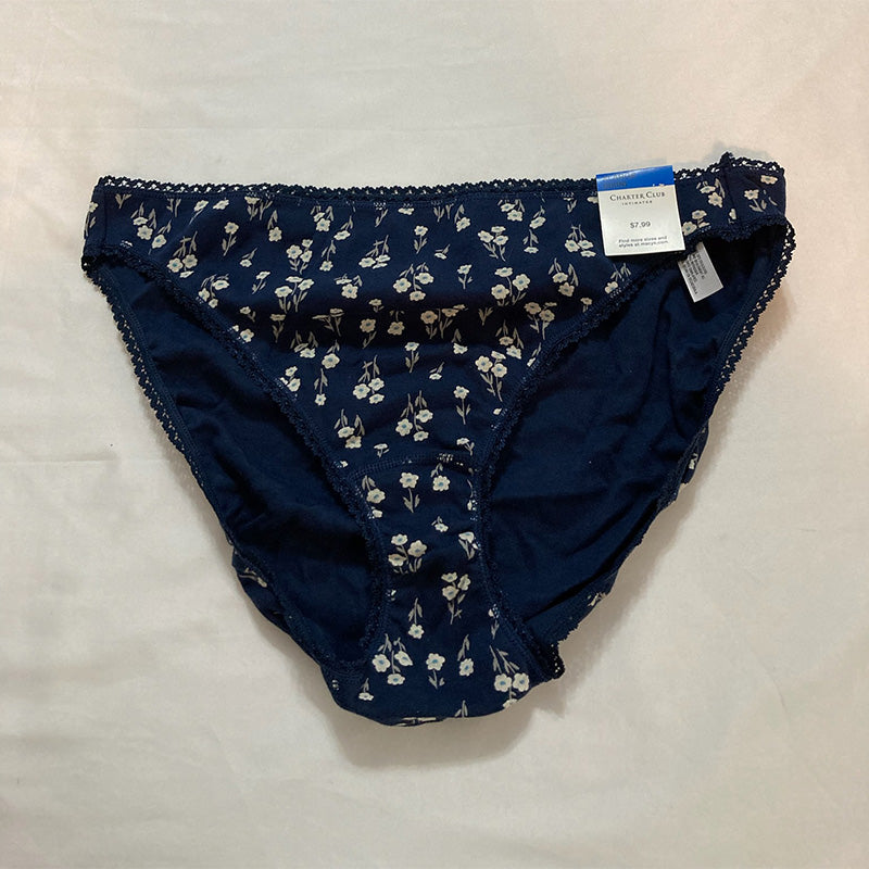 Charter Club Everyday Cotton Bikini Underwear Nautical Navy XL