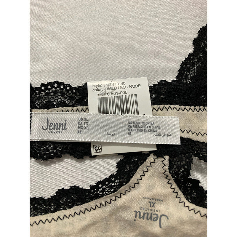 Jenni Women's Lace-Trim Thong Wild Leo Nude XL