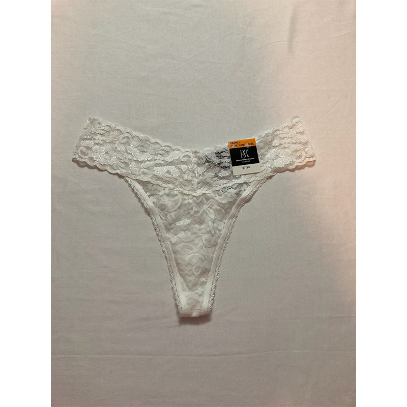 INC International Concepts Lace Thong Underwear Lingerie White S