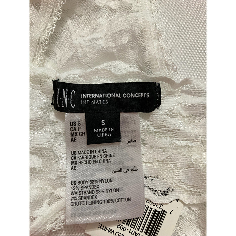 INC International Concepts Lace Thong Underwear Lingerie White S