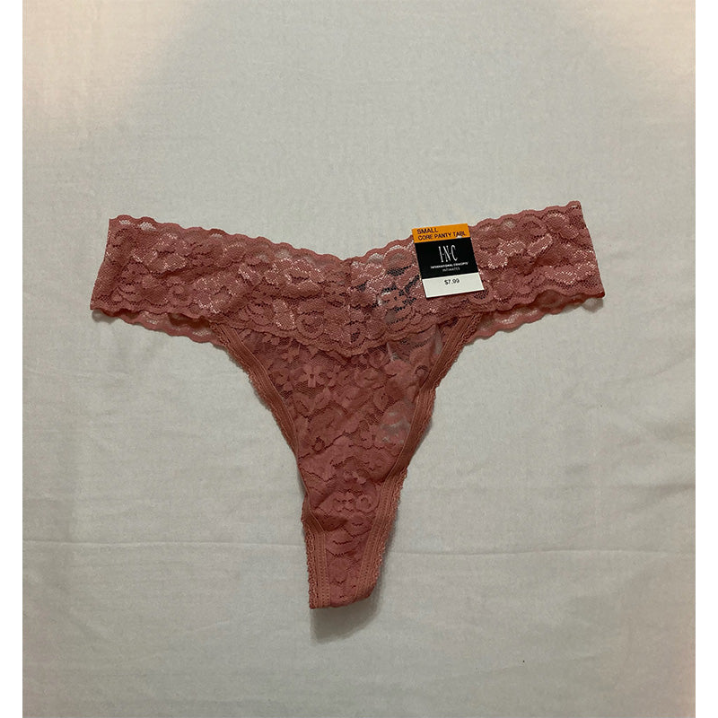INC International Concepts Lace Thong Underwear Lingerie Ash Rose S