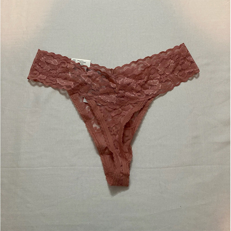 INC International Concepts Lace Thong Underwear Lingerie Ash Rose S