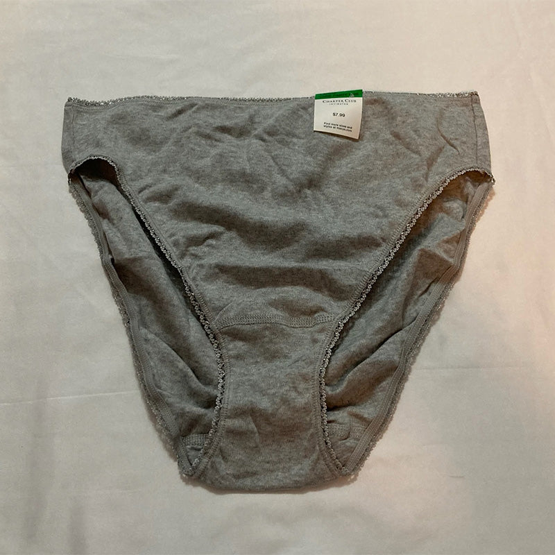 Charter Club Everyday Cotton High-Cut Brief Underwear Grey L
