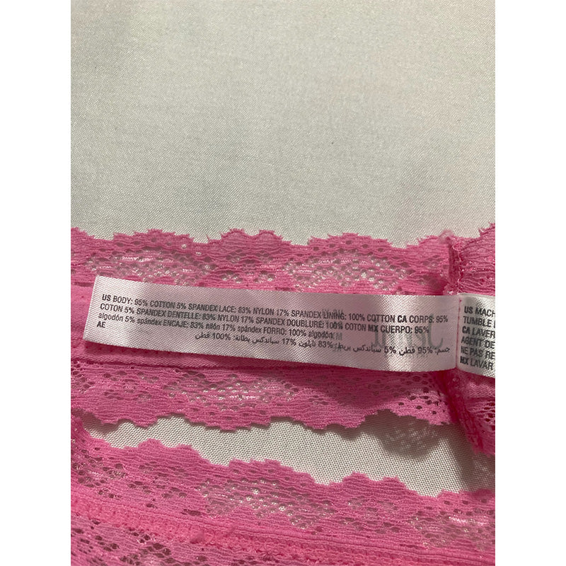 Jenni Women's Lace-Trim Thong Pink XL