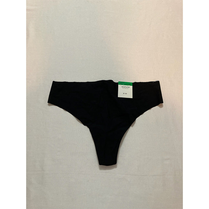Alfani Women's Laser-Cut Thong Underwear Black L