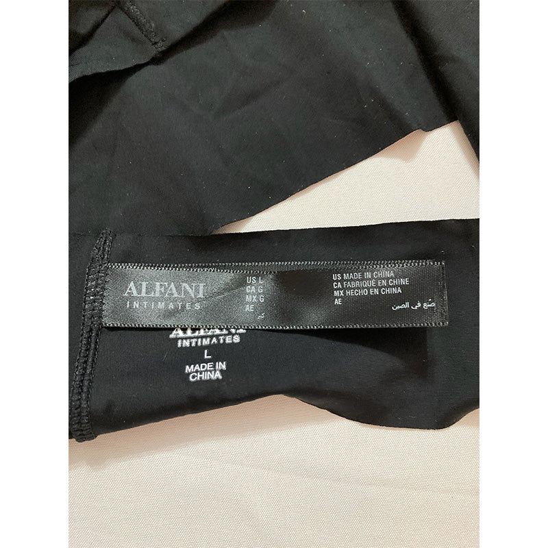 Alfani Women's Laser-Cut Thong Underwear Black L
