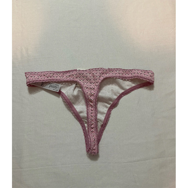 Charter Club Everyday Cotton Lace-Trim Bikini Cut Chain Geo M