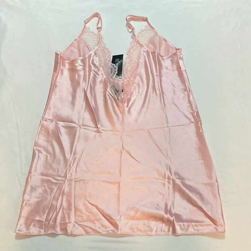 Inc International Concepts Lace-Trim Chemise Nightgown Pink L