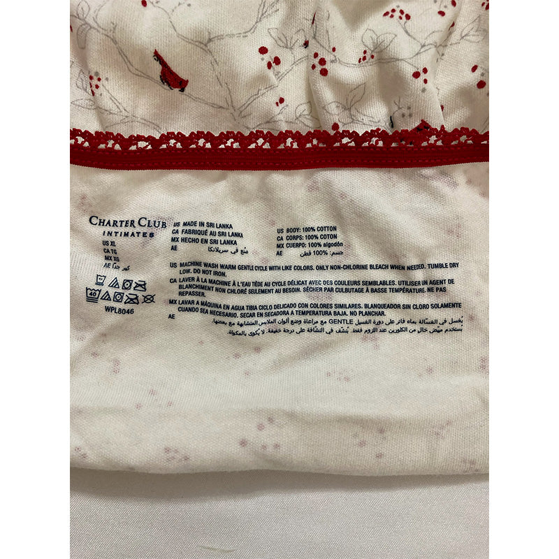 Charter Club Everyday Cotton Bikini Underwear Black And Red XL