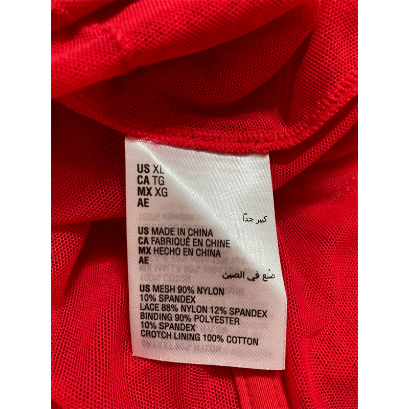 INC Sheer Lace Lingerie Red XL