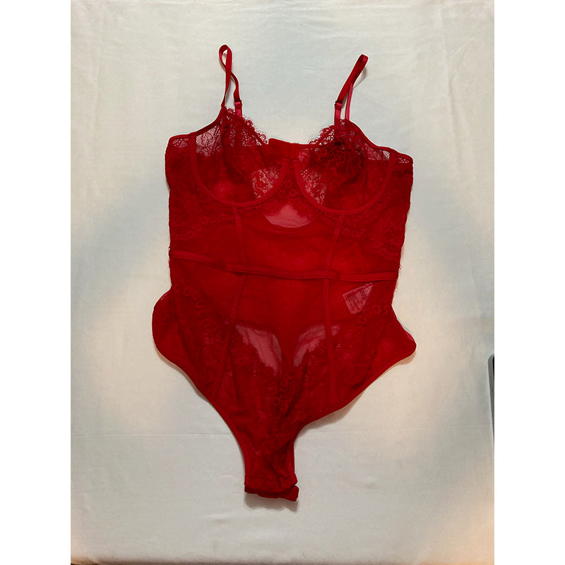 Inc International Concepts Sheer Lace Lingerie Red XL