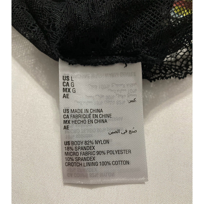 INC Lace Plunge Lingerie Bodysuit Black L