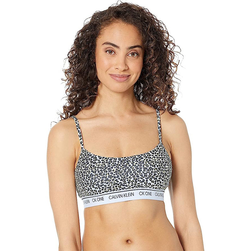 Calvin Klein Underwear One Cotton Unlined Bralette Animal Print M