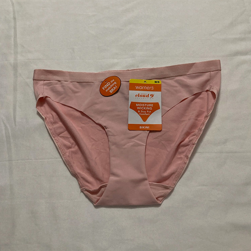 Warners Cloud Smooth Invisible Look Microfiber Bikini Pink M